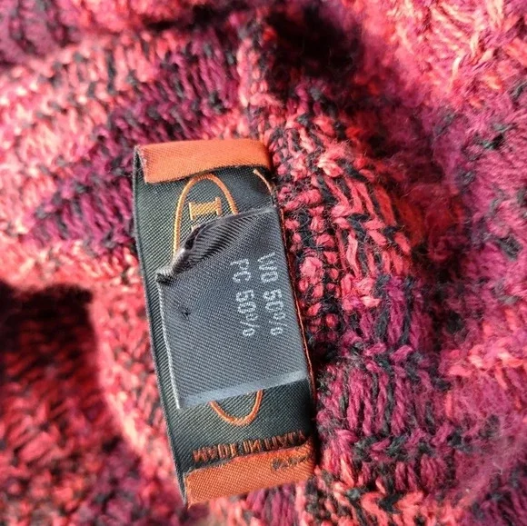 Missoni Vintage Heavy Knit Multicolor Zig Zag Poncho Italy OS